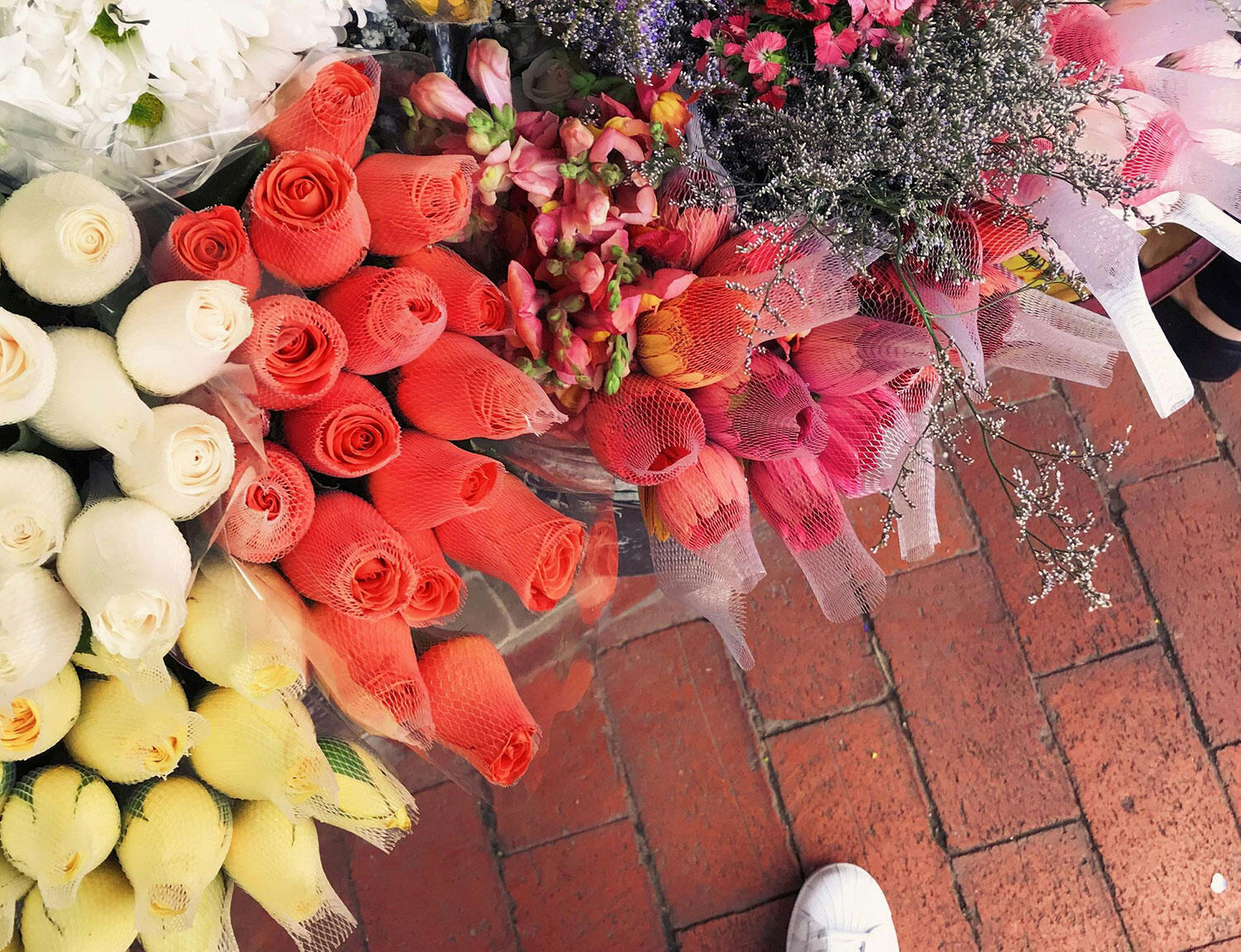 Flowers in street